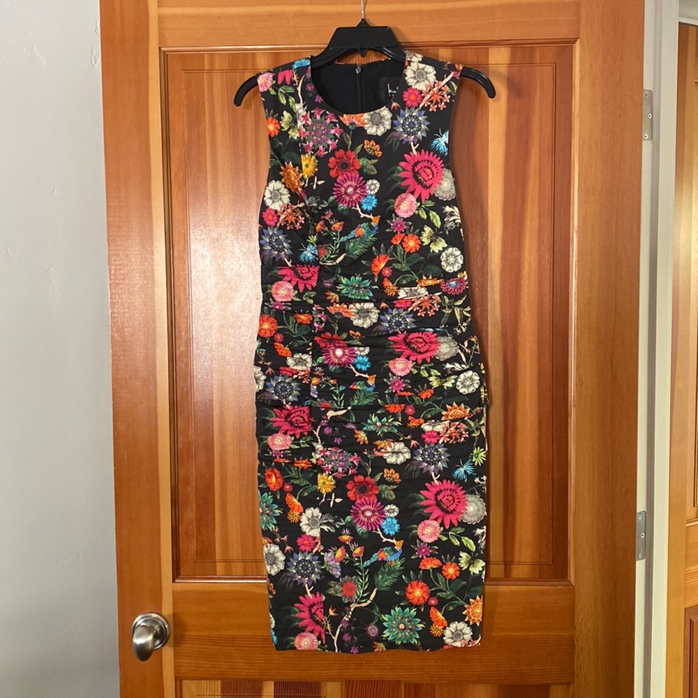 Nicole Miller Collection Ruched Floral Dress Size 6
